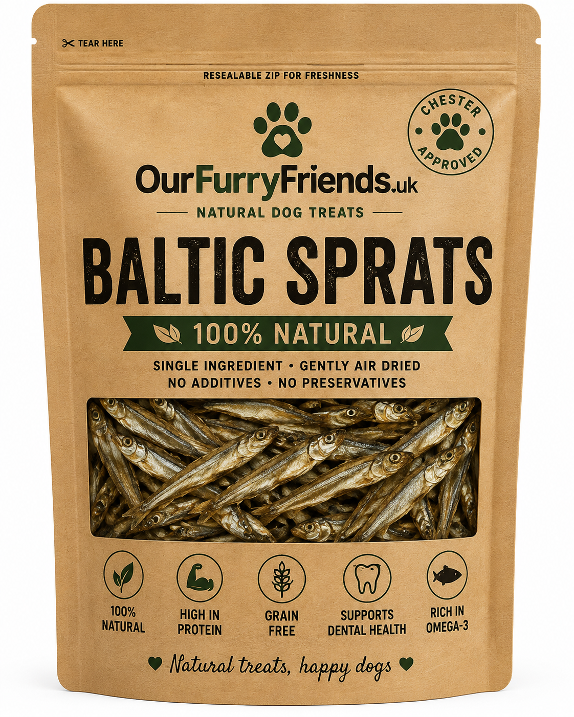 Natural Baltic Sprats for Dogs | 100% Natural Dog Treats