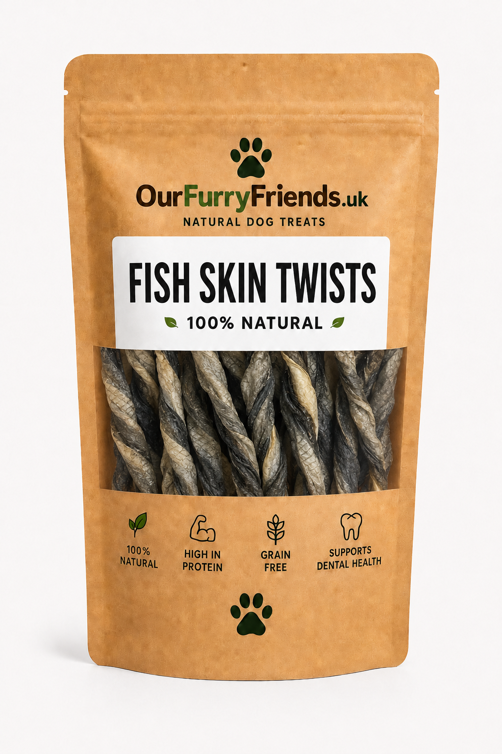 Natural Fish Skin Twists for Dogs | 100% Natural Dog Treats