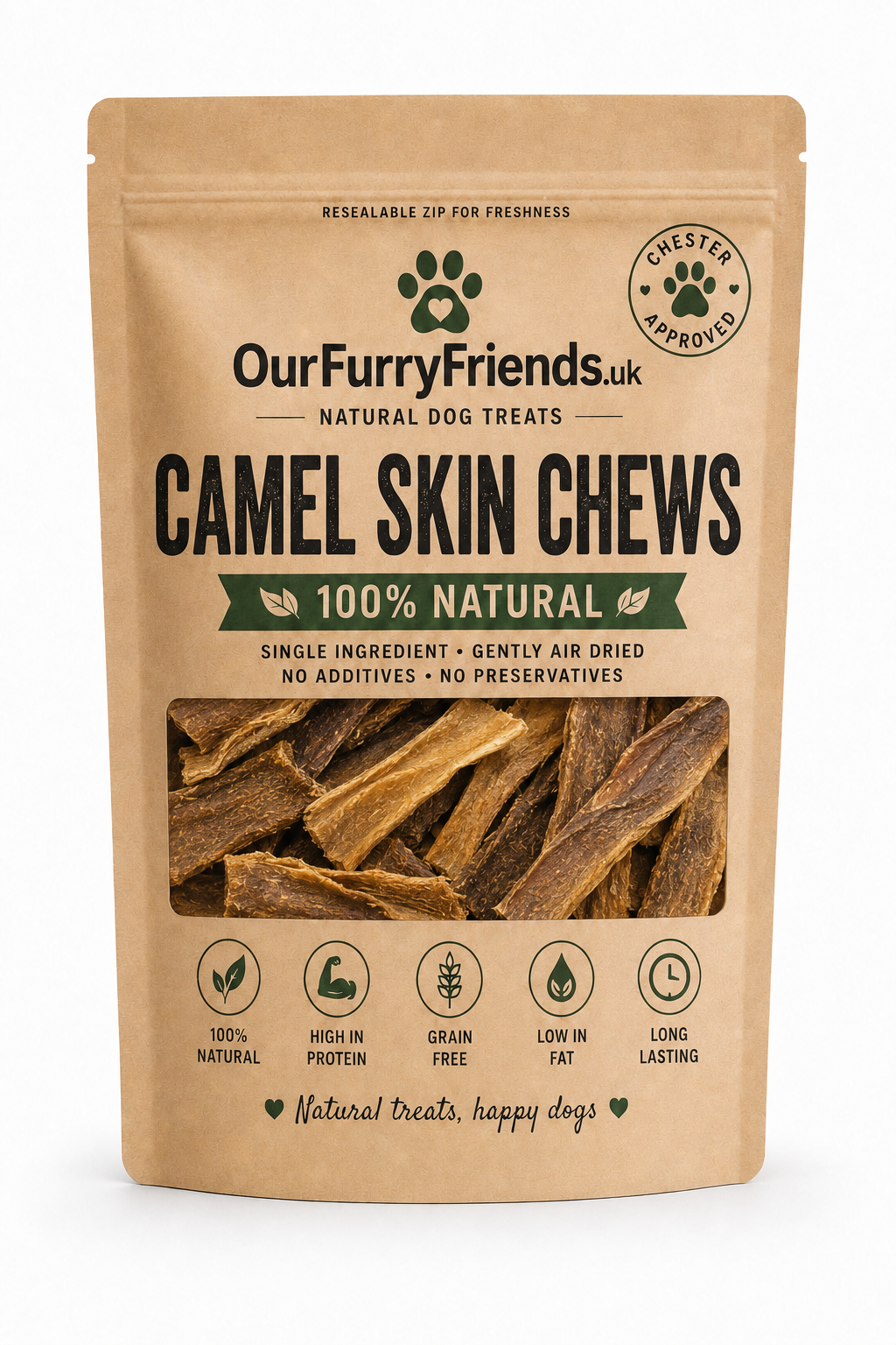 Natural Camel Skin Dog Chews – 100% Natural